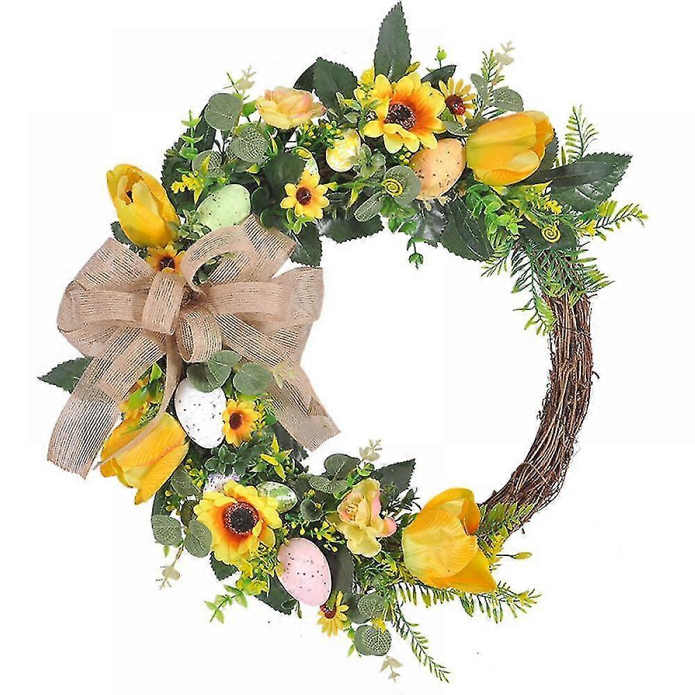 Easter eggs Rattan door decorations Easter decorations Fake wreaths