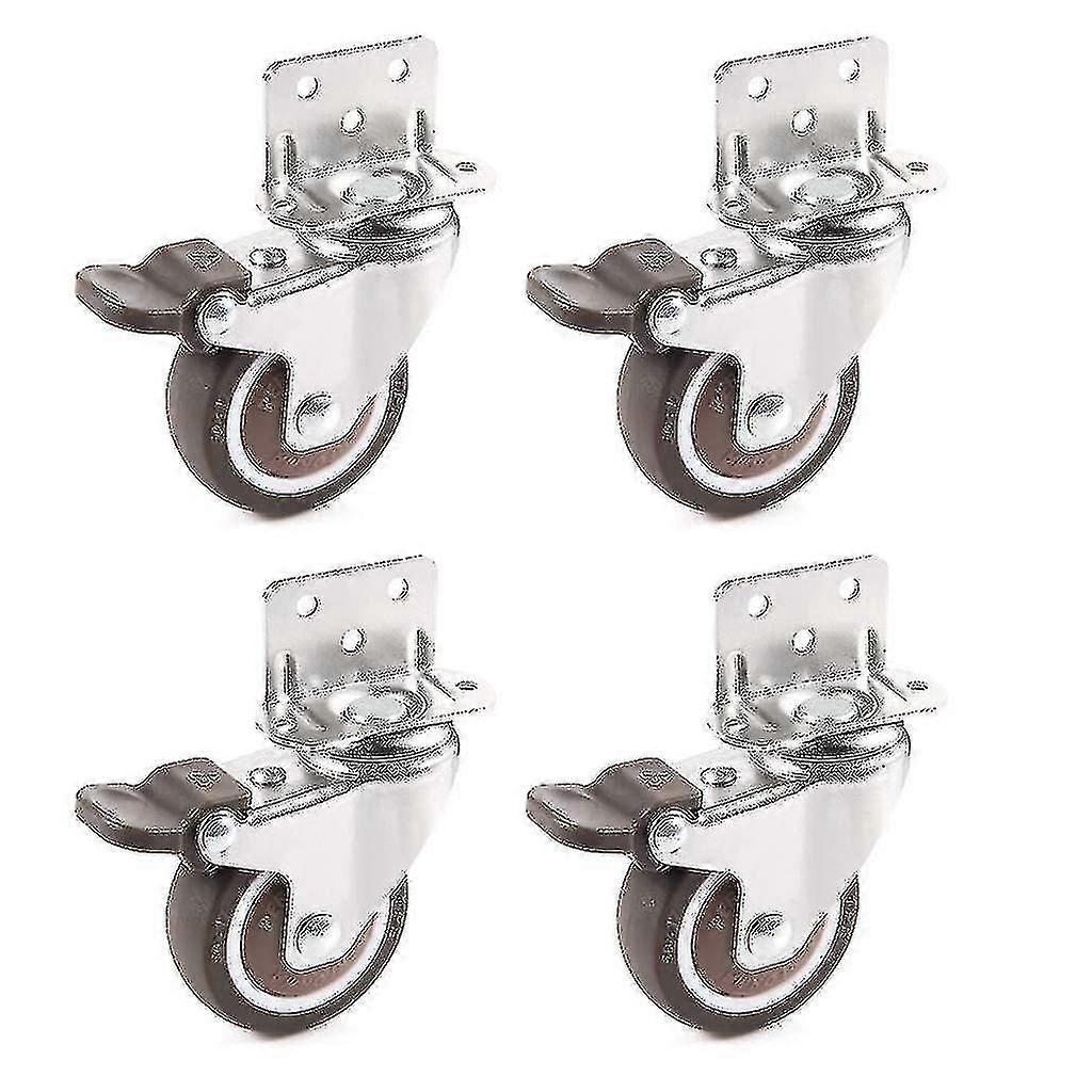 Furniture Casters 50mm Swivel Wheel with Brake Set of 4 27kg Load Capacity for Crib Cabinet Table