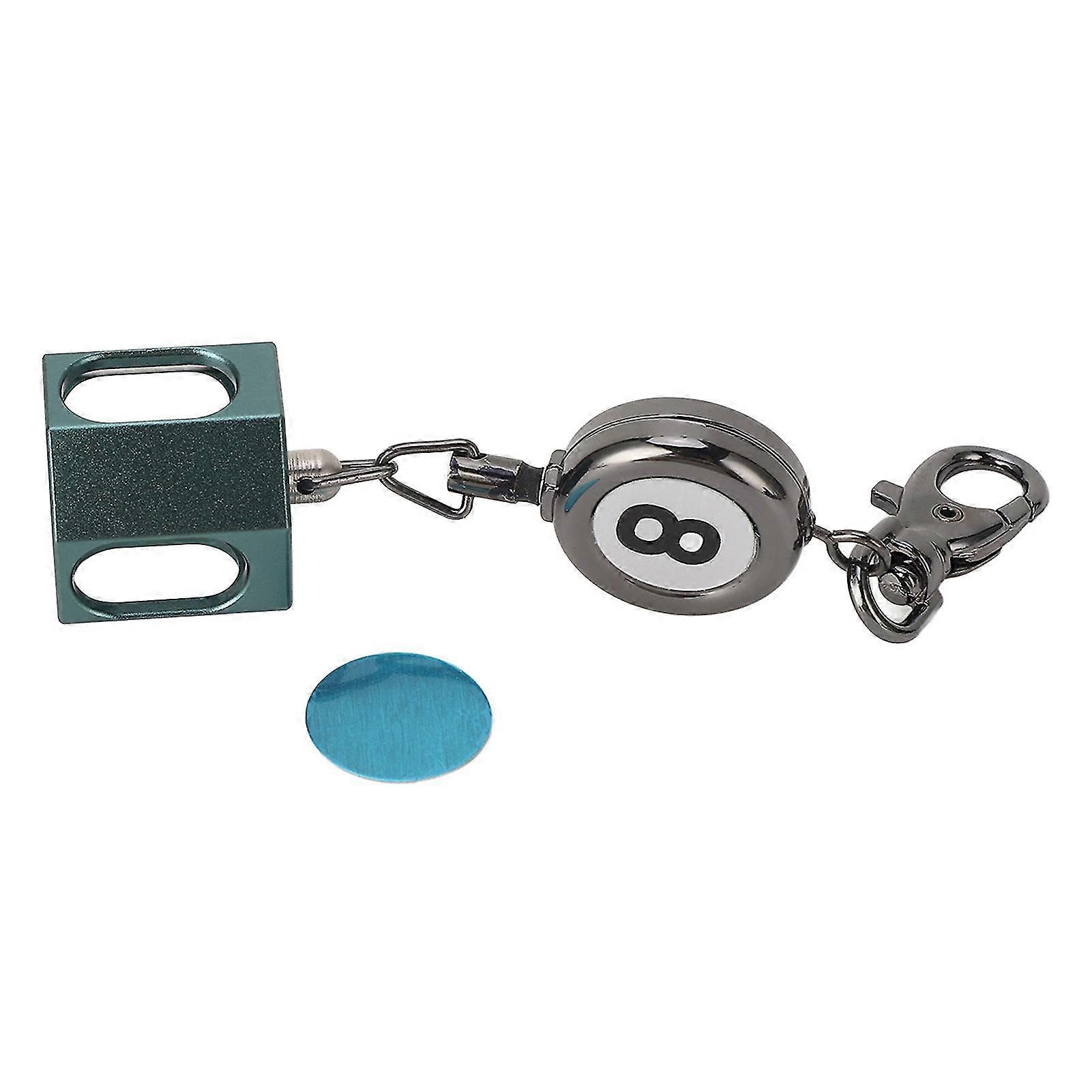 Retractable Magnetic Pool Cue Chalk Holder with Belt Clip - BlackDark Green