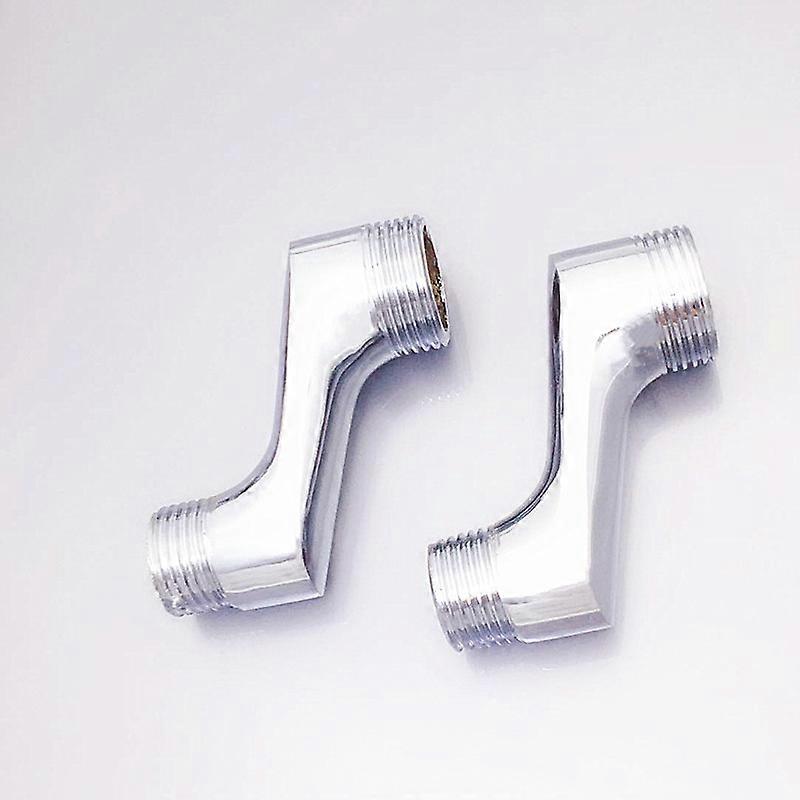 Faucet Extender Curved Sink Face Wash Faucet Attachment Screw Angle Replacement 2 Pieces Silver