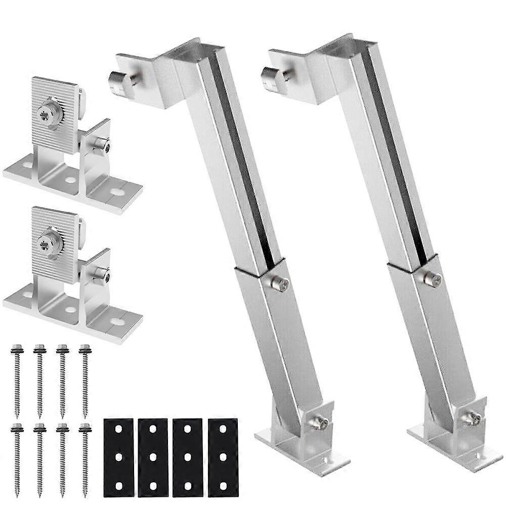 2 Sets Solar Panel Mounting Brackets, Adjustable Solar Panel Tilt ,100% New