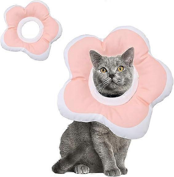 Cat Cone Collar Soft Cat Recovery Collar Cute Petal Neck Cat Cones After Surgery Adjustable Cat Elizabethan Collars for Kitten and Small Cats Dogs M