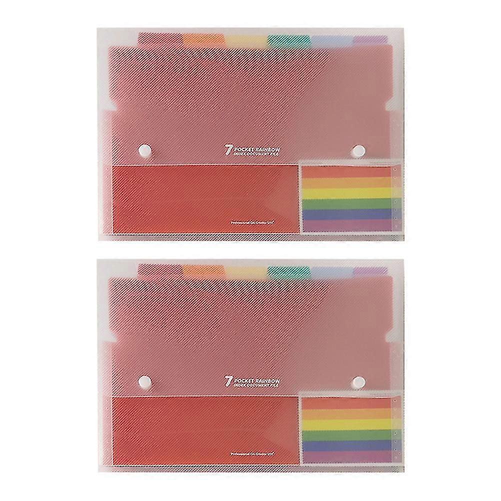 2pcs Plastic File Folders Multilayer Snap Closure Accordion Folder Document File Folder (colorful)