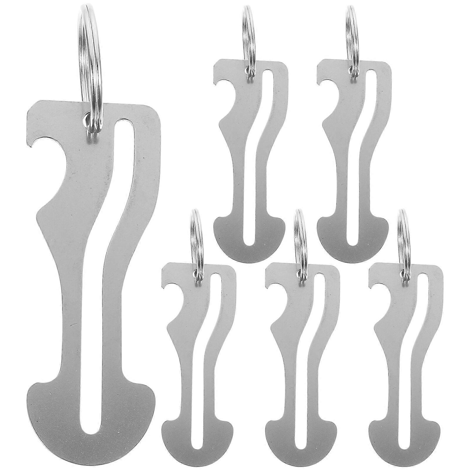 6pcs Quarter Holder Keychains Shopping Art Trolley Tokens Portable Insert Coin Key Rings