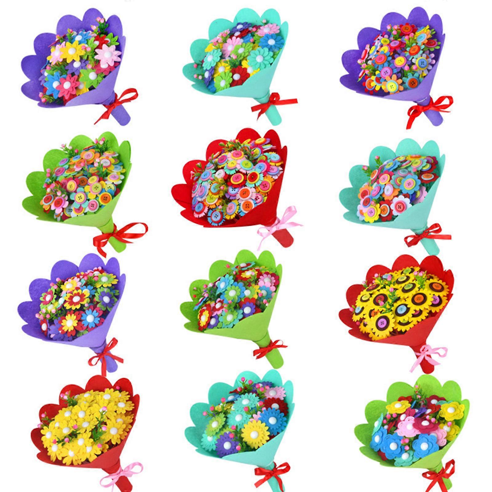 DIY Button Bouquet Art & Craft Material for Kids Art Teaching Aid for Students