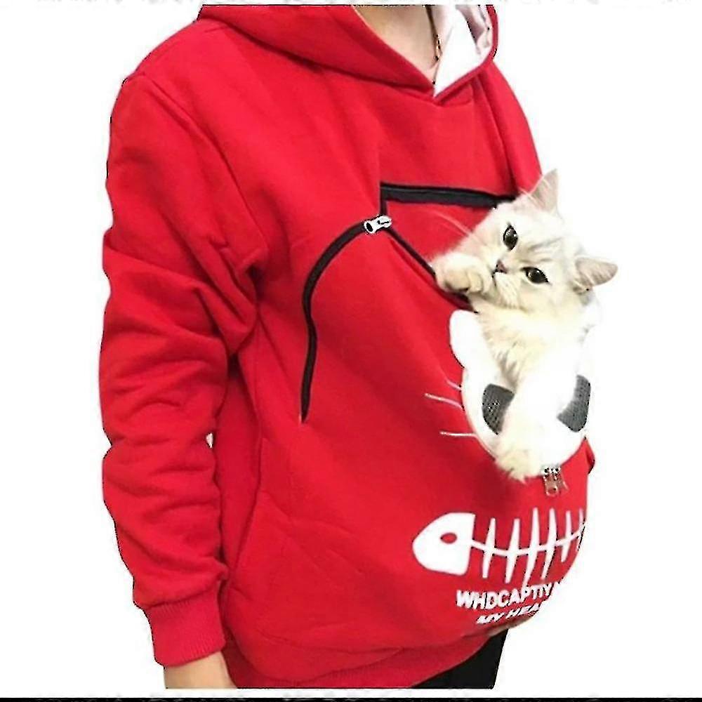 Felpa con cappuccio per amanti dei gatti, con cappuccio a forma di canguro e cane, con zampe di animale, con tasca e cappuccio.