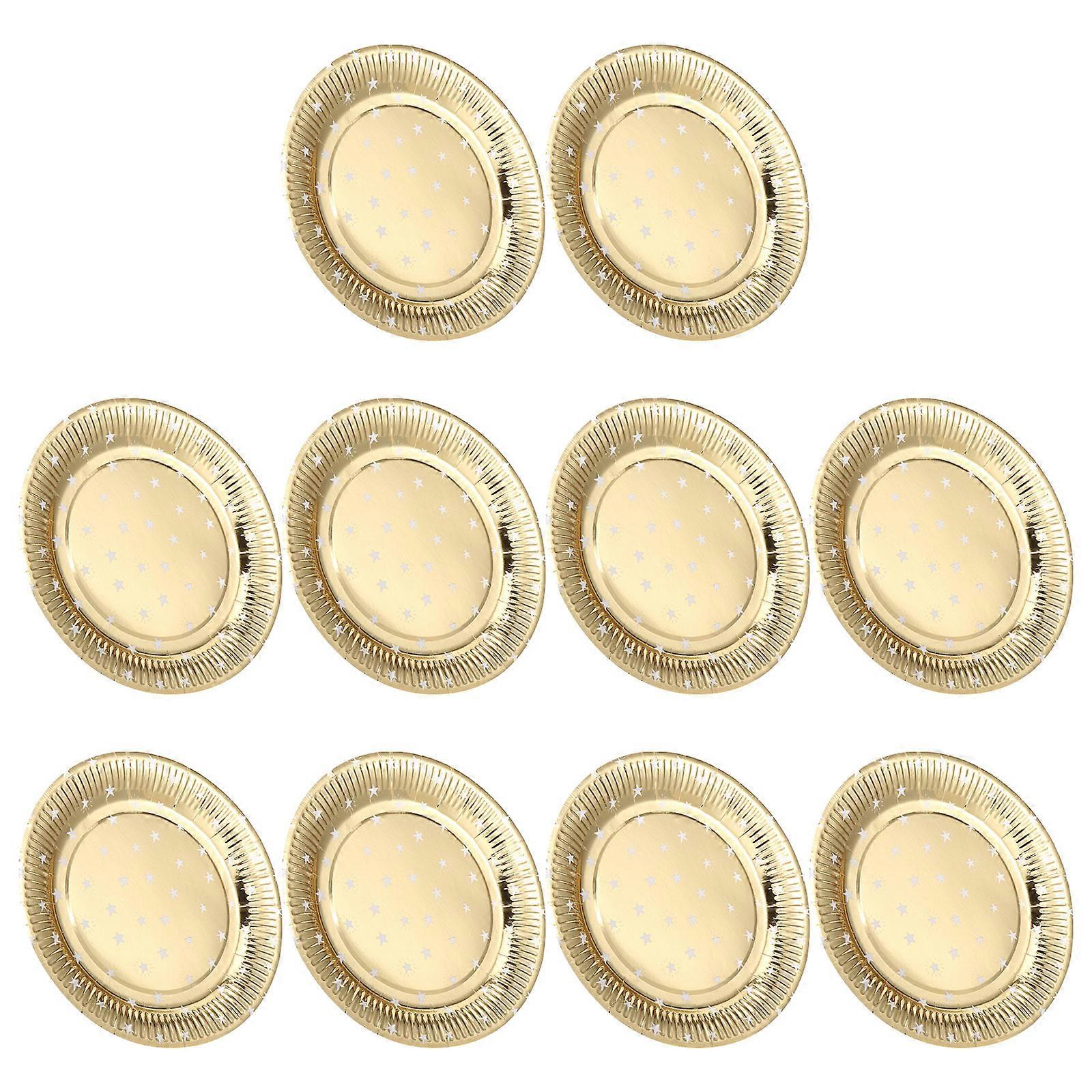 10Pcs Creative Star Patterned Paper Plates Light Paper Trays Disposable Dishes