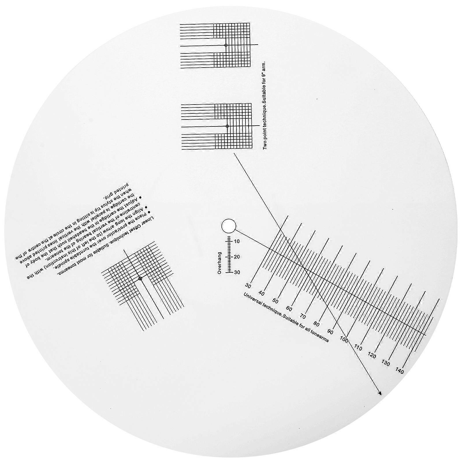 Professional Anti-sliding LP Vinyl Record Pickup Calibration Plate Alignment Protractor