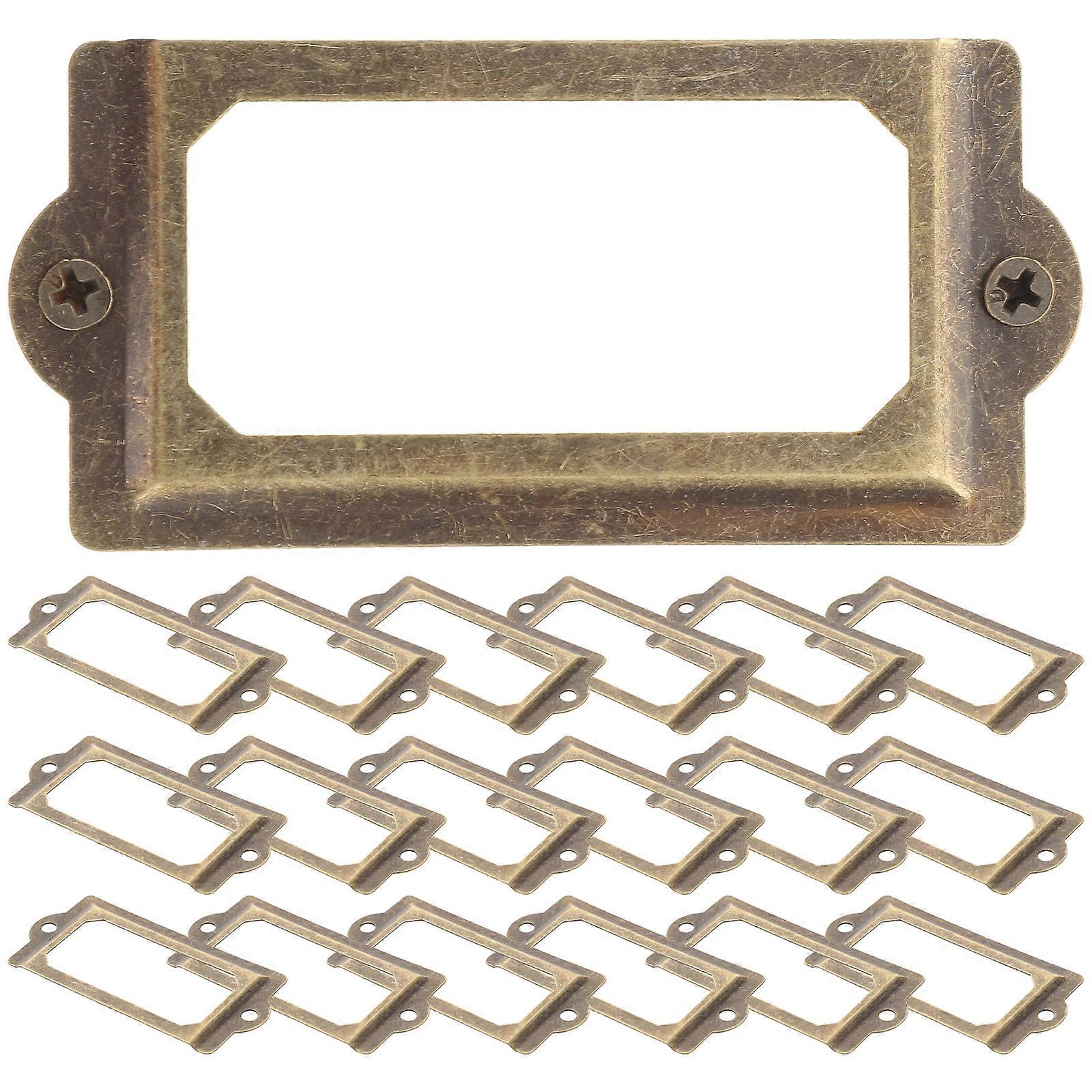 2 Sets Drawer Label Vintage Cupboard Label Frame Cabinet Drawer Label Holder