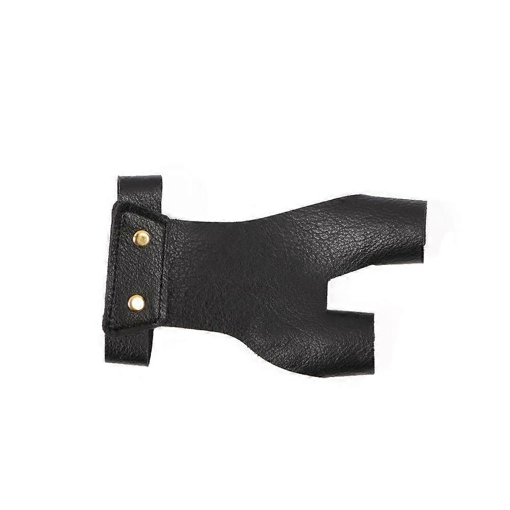 Left Hand Archery Protector Glove And Finger Guards(Black,2Pcs)