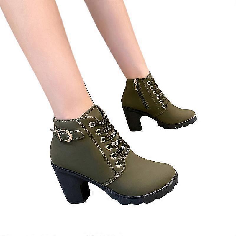 Comfortable Casual Block Heel Ankle Boots For Womens