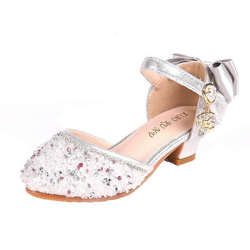 Girls Sequined High Heels Sandals Crystal Soft Soles, Princess Shoes With Soft soles