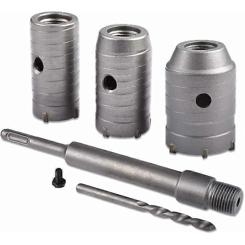 Hole Saw Hole Saw 30mm40mm50mm Hole Saw Set 350mm Concrete Drill Bit SDS Plus Extended Shank Tungsten Carbide Tip Hole