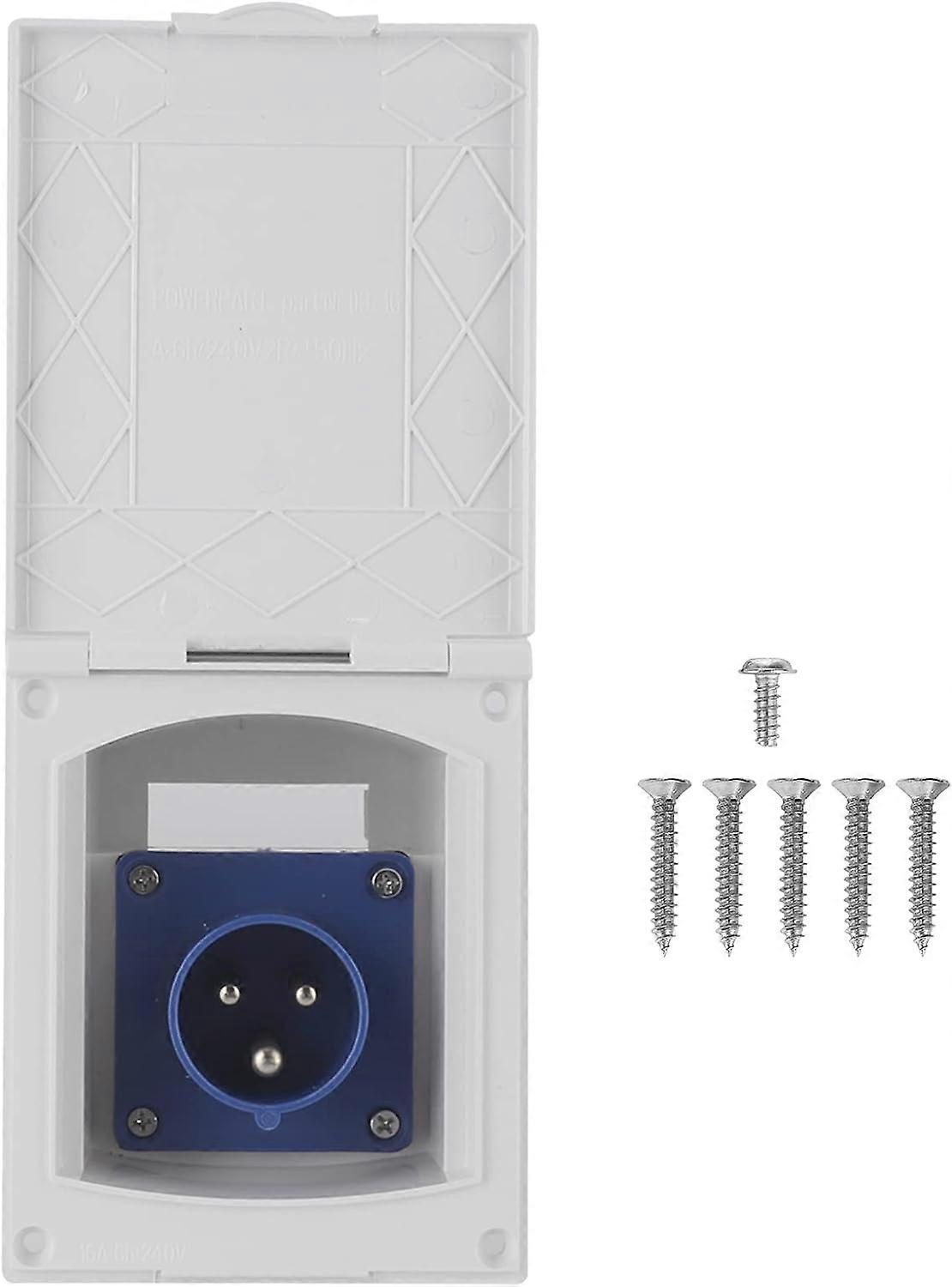 Rv socket, 16A plug, 220V-240V, waterproof socket, suitable for RV and RV external plug socket
