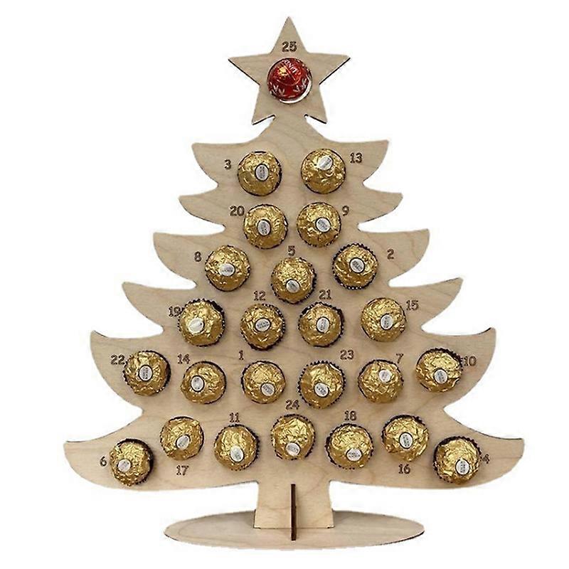 New Christmas Ornaments Wooden Advent Calendar Chocolate Holder Countdown Calendar For Christmas Elk Countdown Calendar 2024