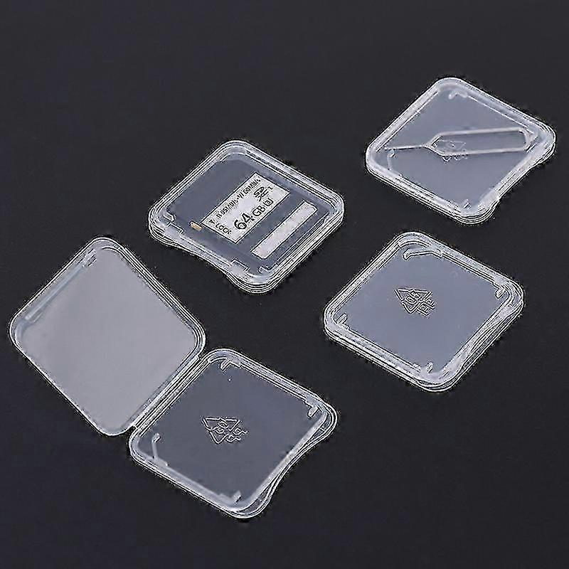 20pcs Transparent Sd Memory Card Case Holder Box Card Reader Storage Boxes Micro