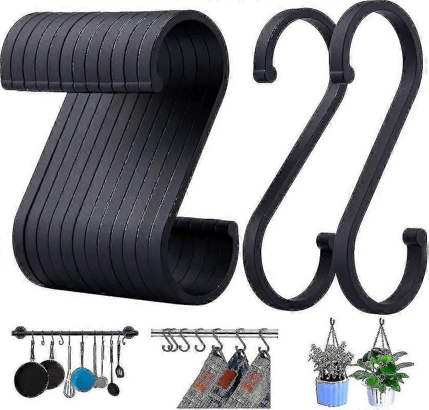 S Hooks, 12 Pack Aluminum S Shaped Hooksmatte Black-yvan
