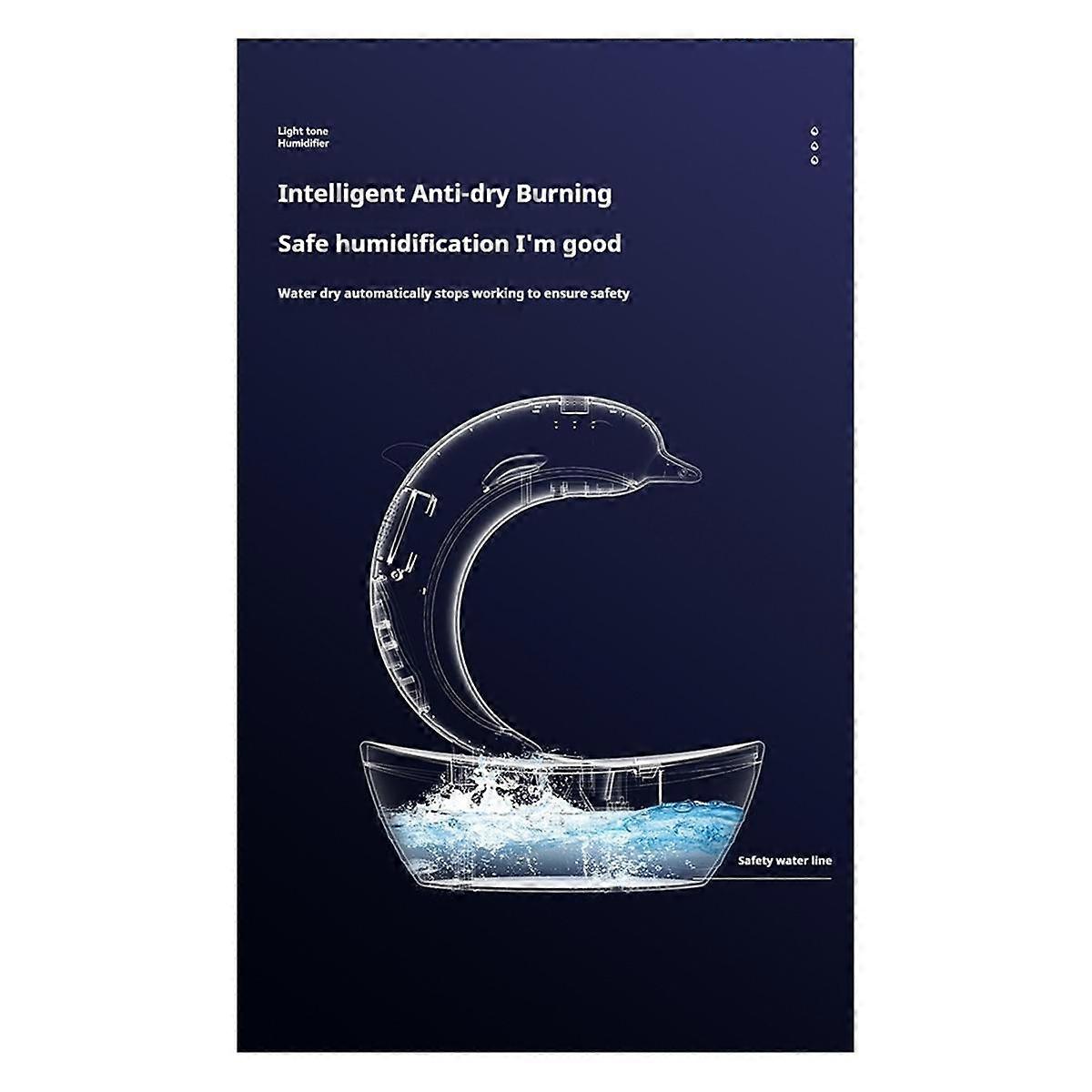 Dolphin Water Droplet Humidifier Bluetooth Speaker, Light Tone Humidifier, Colorful Lights