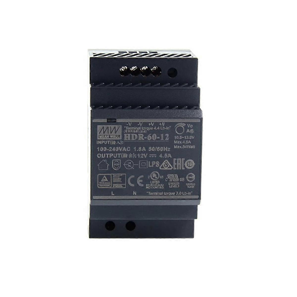 85-264V 12V 4.5A 54W Single Output Industrial DIN Rail Power Supply for Smart Home Automation Module Controller