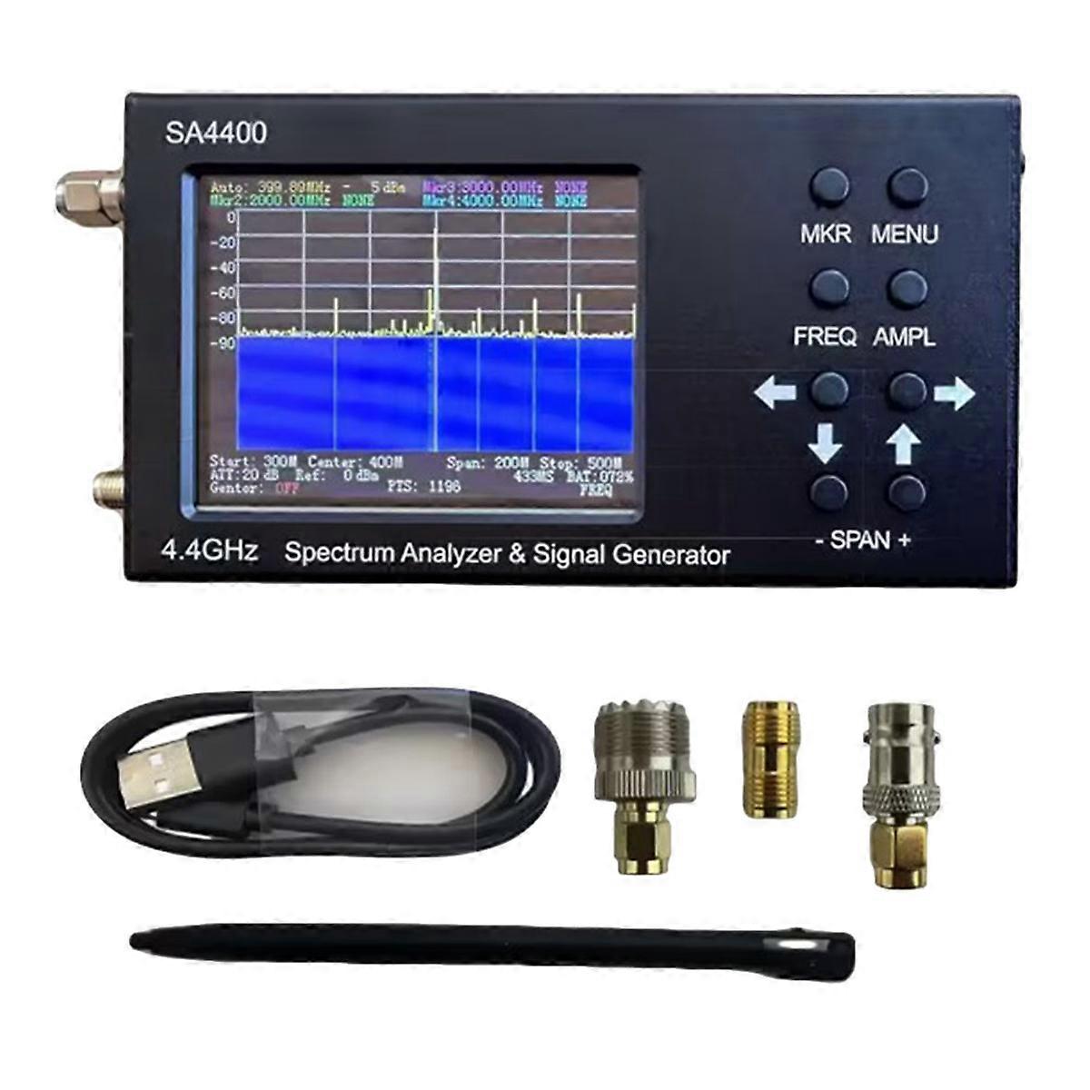 New 4.4GHz SA4400 Spectrum Analyzer & Signal Generator Handheld Spectrum Analyzer for WiFi 2G 4G LTE CDMA GSM Signal