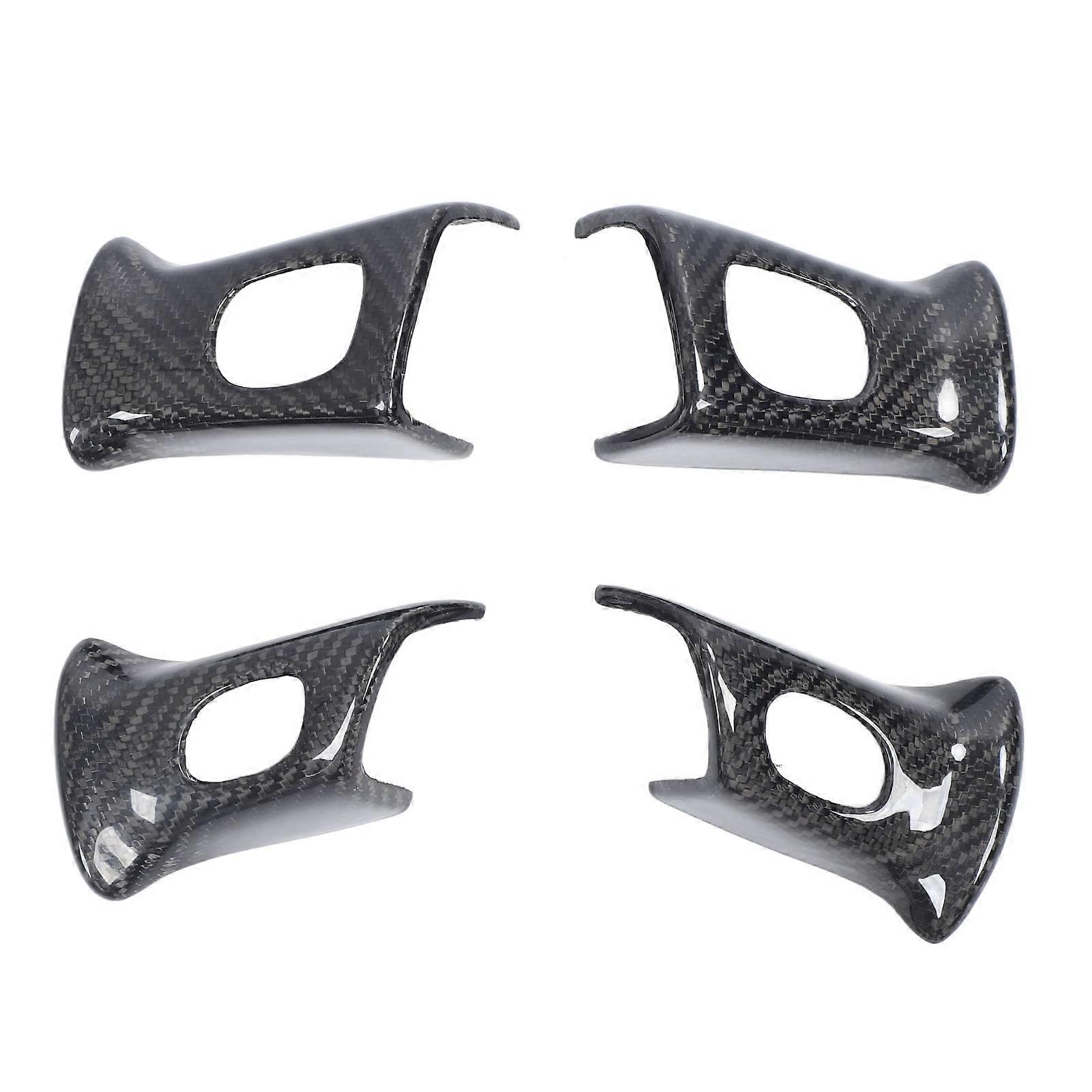 4PCS Carbon Fiber Steering Wheel Button Trim Sticker Inner Decoration Frame Covers Kit for Envoy Bravada 2002 to 2009