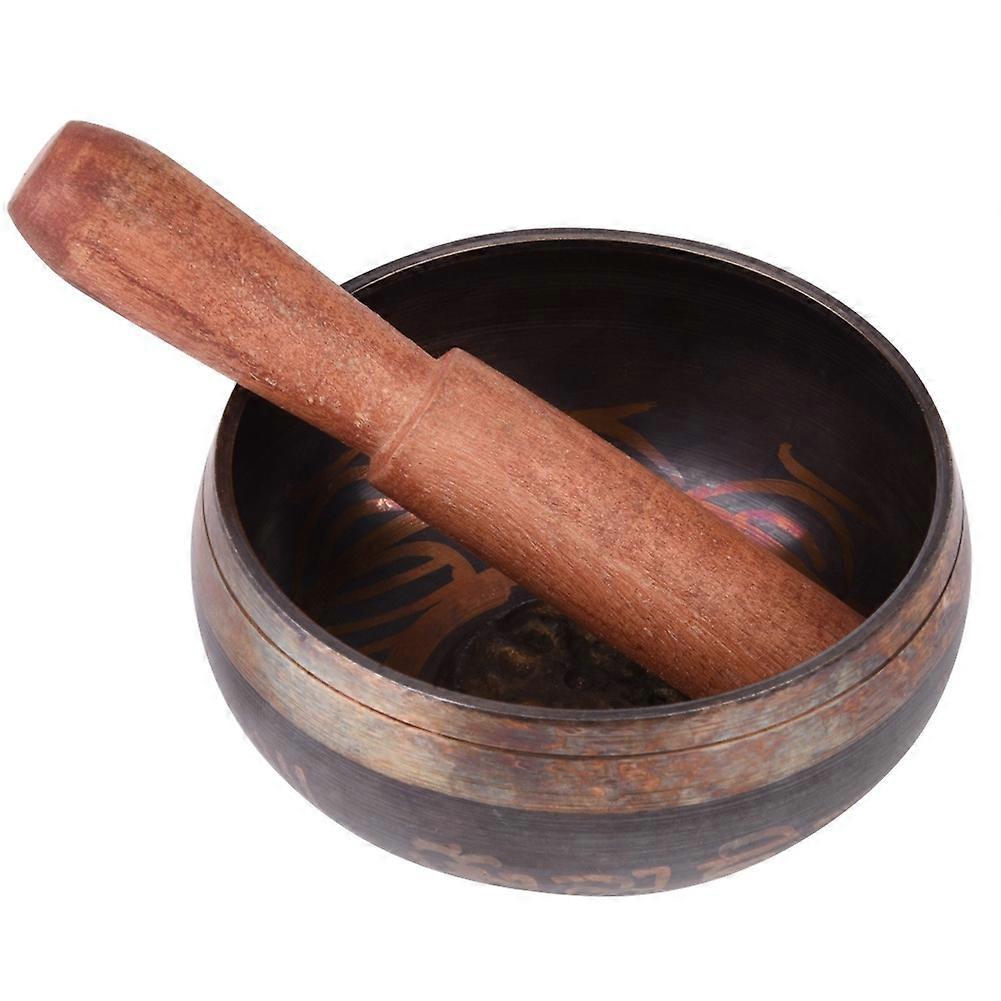 Buddhism Tibetan Buddhist Yoga Meditation Copper Hammered Singing Bowl W/Hanmmer