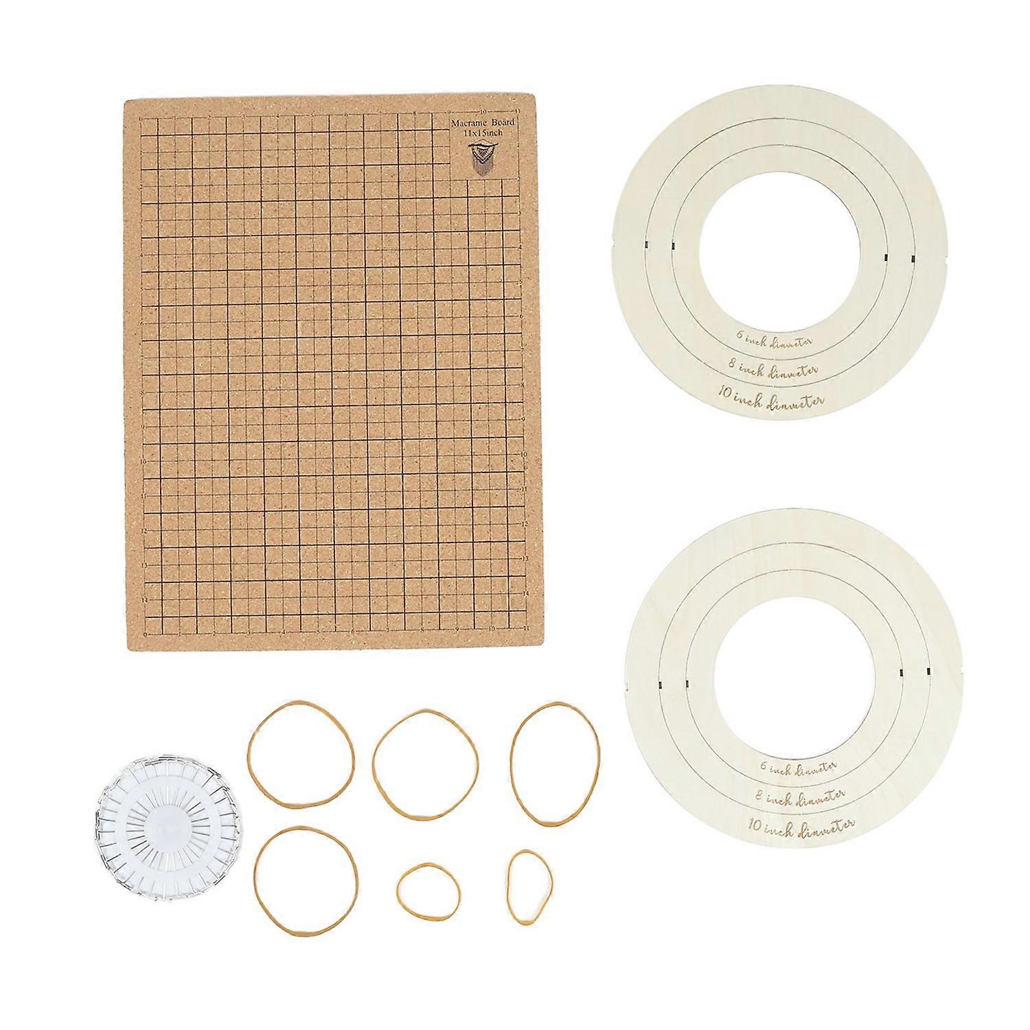Macrame Board 11x15in Lightweight Macrame Braiding Board Reusable Grids Braiding Board with 30 T Pin