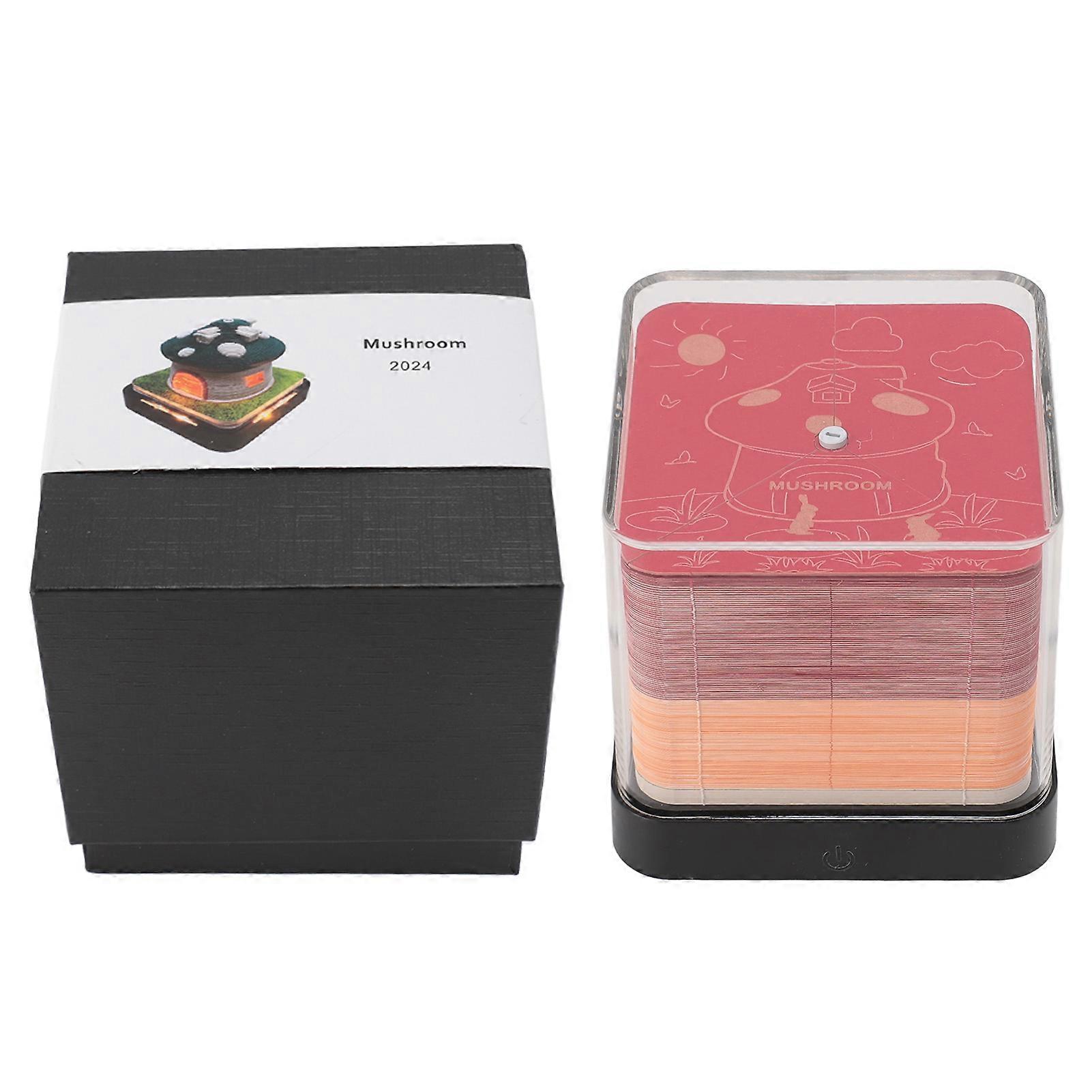 3D Memo Pad Calendar Innovative Funny Exquisite Hand Crafted 3D Paper Sculpture Notepad for Sticky Note Home Decor Red