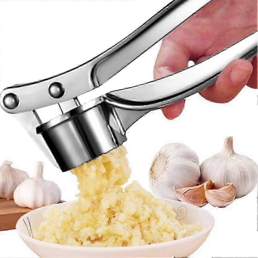 1 Pack Garlic Press, Stainless Steel Ginger Crusher, Rust-Resistant, Easy to