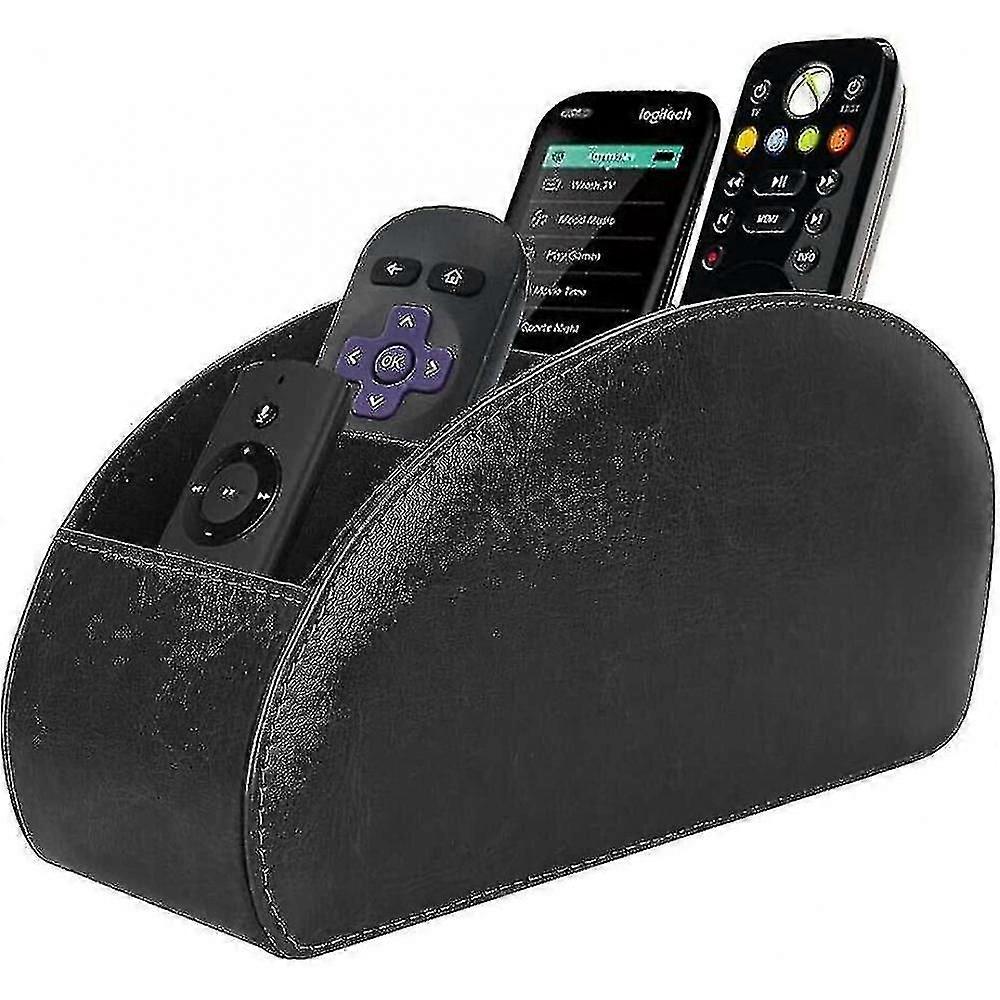 Leather Tv Remote Control Holder Desktop Organizer With 5 ULF