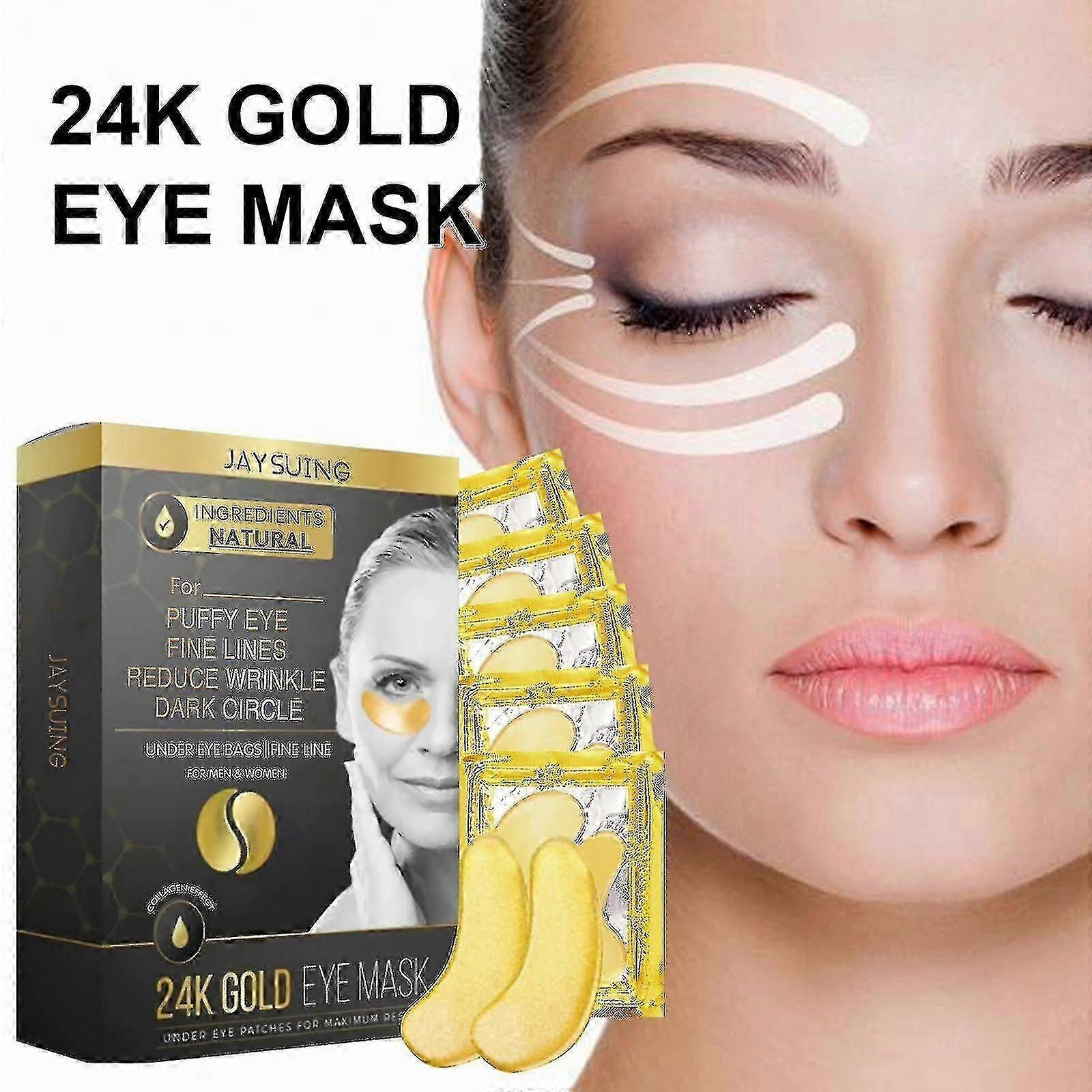 Jaysuing 24Kゴールドアイマスクは、小じわやくまを退色させ、潤いを与え、潤いを与え、目の肌を引き締めますアイマスクBF