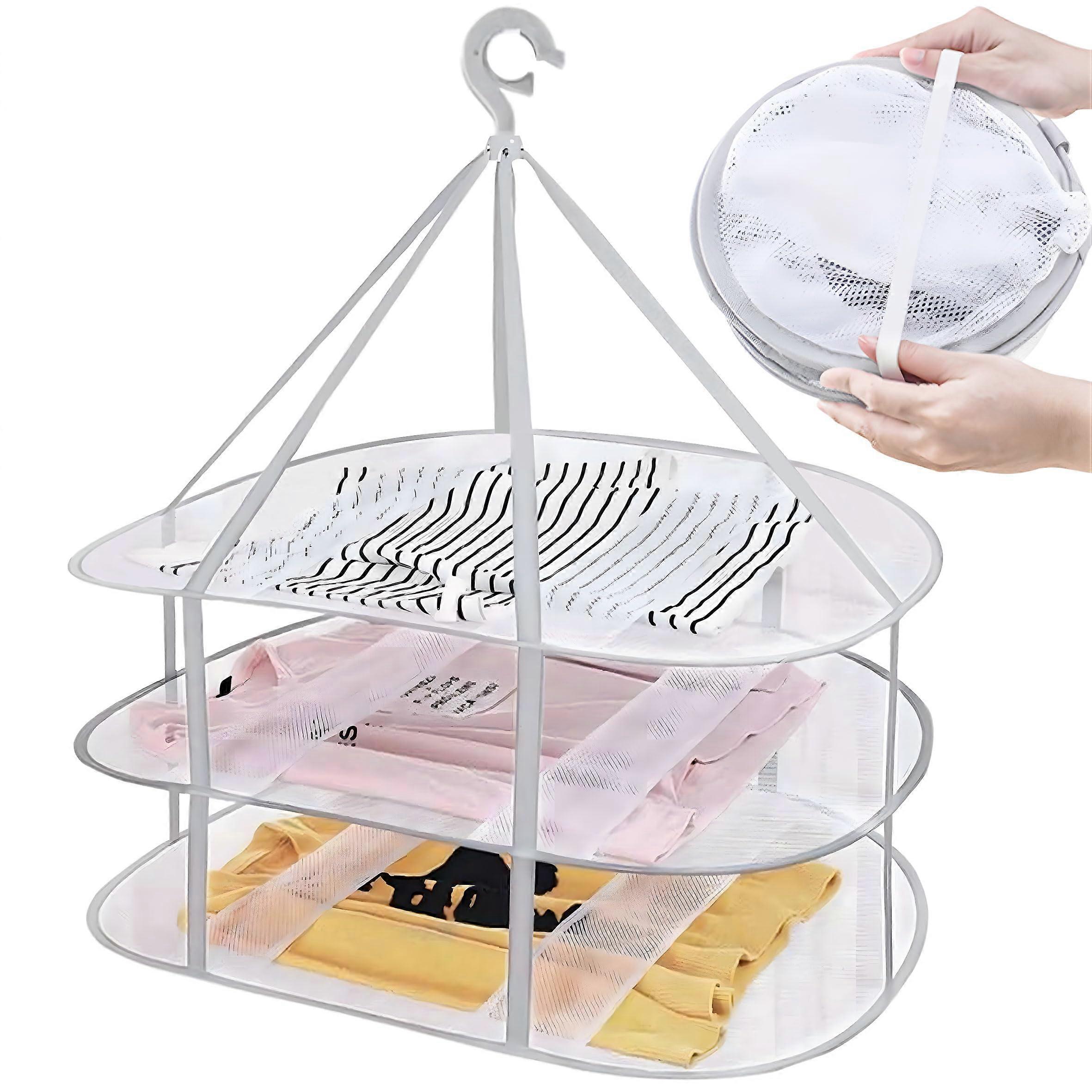 Foldable Windproof Hanging Sweater Drying Rack for Indoor and Outdoor Use - Portable Clothes Drying Rack for All Fabrics