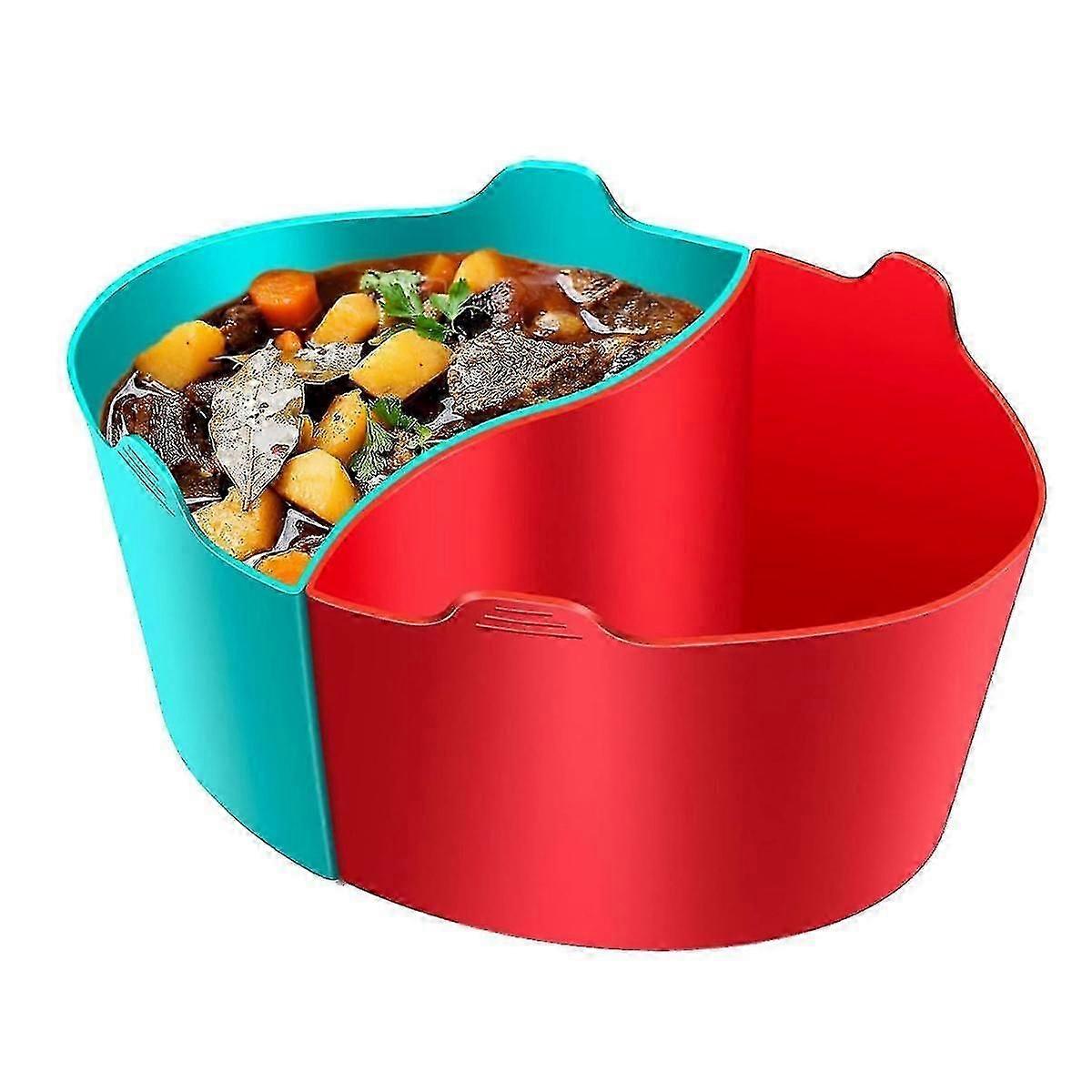 6 Quart Oval Slow Cooker Liners Compatible For 6 Qt,for , Reusable Silicone Divider Insert