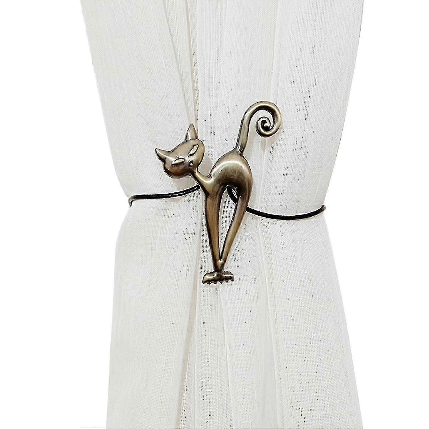 Gardin Tie Back Magnetisk bred anvendelse Legering Cat Shape Mini Drapery Holdback Husholdningsartikler F74