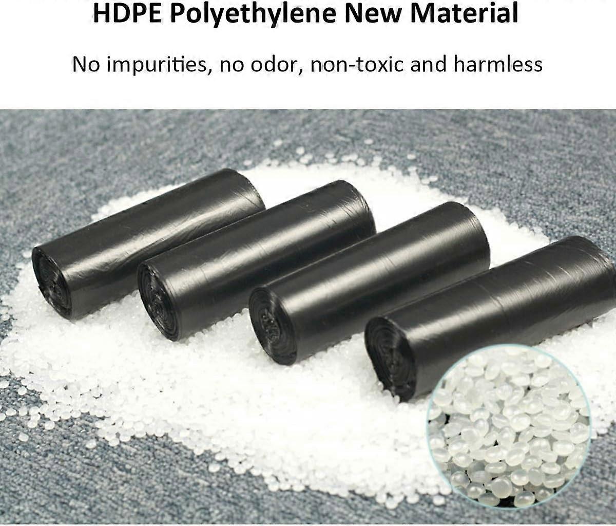 Versatile Small Trash Garbage Bags, Designed for Small Trash Bins with Reinforced Star Seal Bottom, Black Opaque Bags for Every Room, HDPE Material