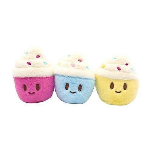 12 pieces of cute cartoon three-color ice cream cone smiling plush toy doll keychain doll pendant