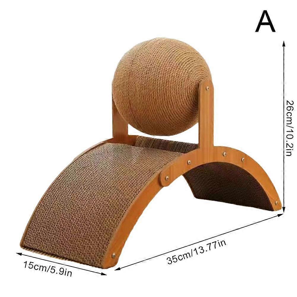 Cat Scratcher Ball Durable Wooden Sisal Board Wear Resistant Grinding Paw Toy