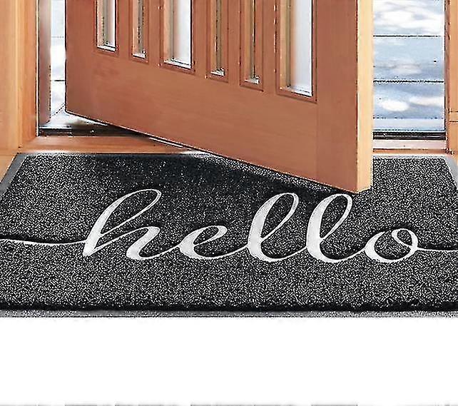 Carpet, Welcome - mat with "hello" Lettering, Durable and Absorbent for Entryways