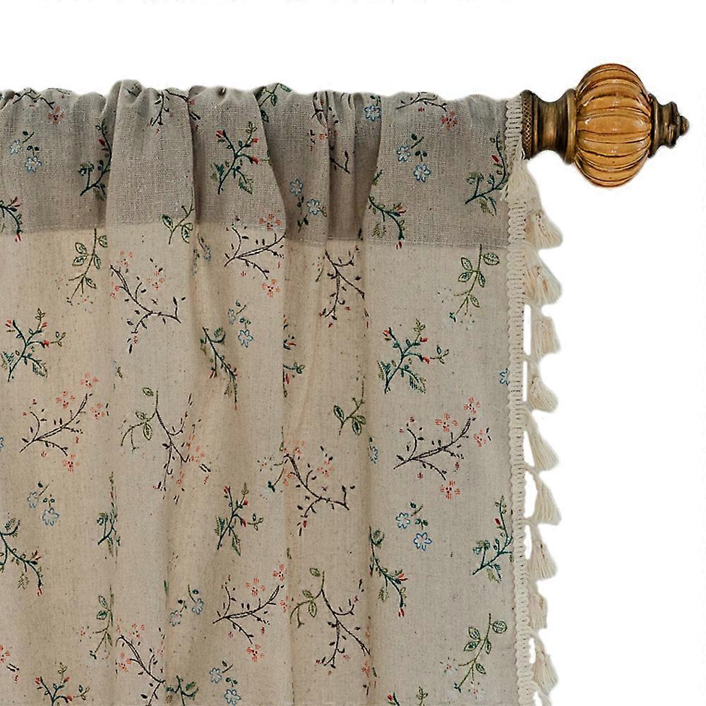 小さな窓のキッチンハーフカーテンタッセルコットンヘンプハーフシェーディング出窓の短いカーテン