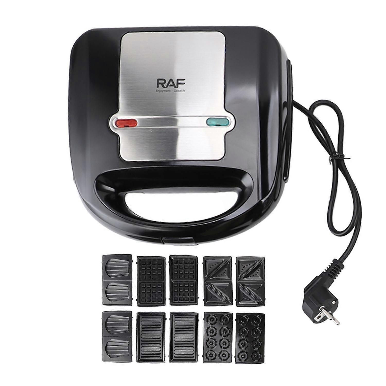 6 in 1 Sandwich Maker Stick Proof Breakfast Machine with 10 Removable Plates for Making Sandwiches D