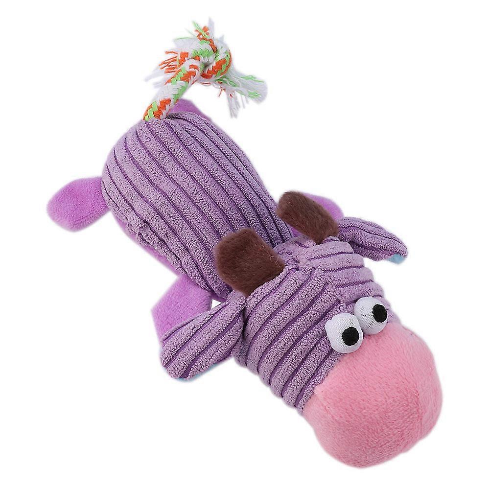 Cute Cartoon Animal Interactive Squeak Dog Chew Toys Plush Fabric Pet Products for Small to Medium Dogs