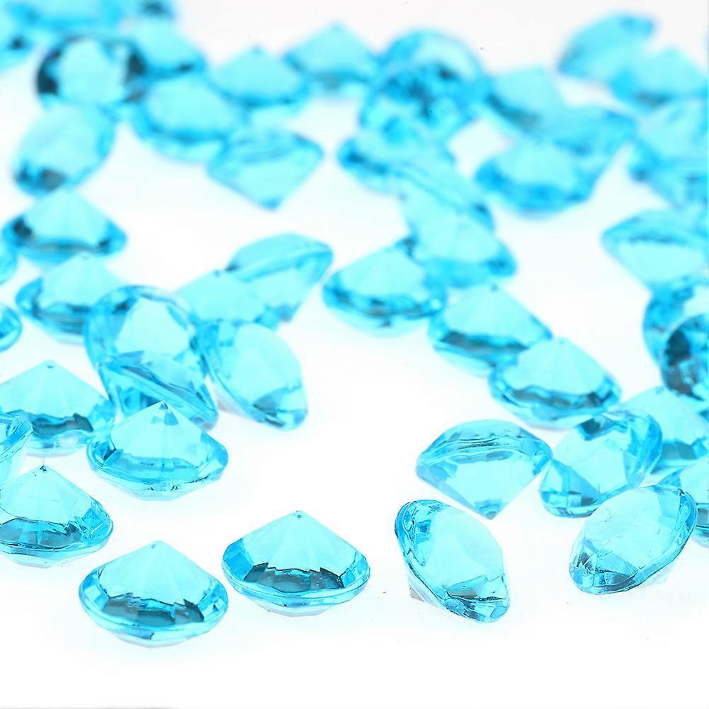 500pcs 10mm Blue Transparent Pointed Acrylic Diamond Gems