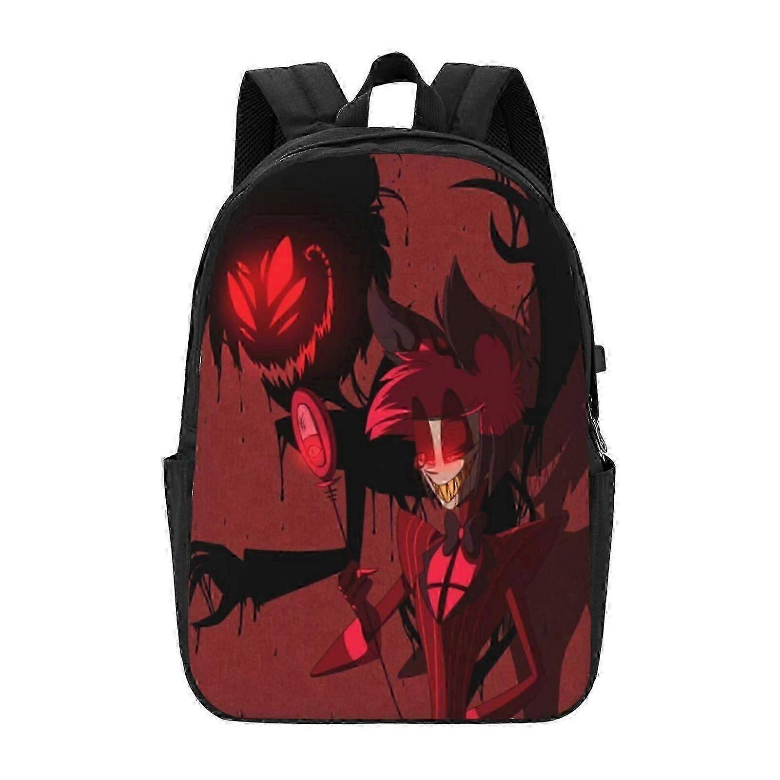 n408 Hazbin Hotel حقيبة ظهر Daypack السفر كلية السفر حقيبة كتب مدرسية oo408