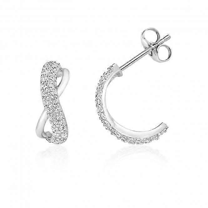 Silver & Co Infinity Half Loop Cubic Zirconia Earrings SEG0076