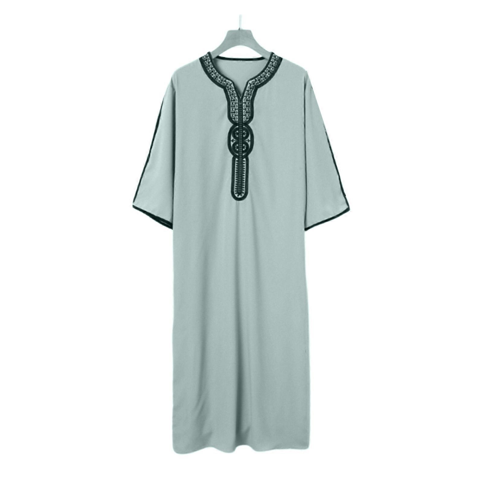 ملابس رجالية إسلامية رداء عربي قفطان رداء عرقي رداء طويل كم إسلامي رداء مهرجان قفطان ملابس للرجال هدايا XL