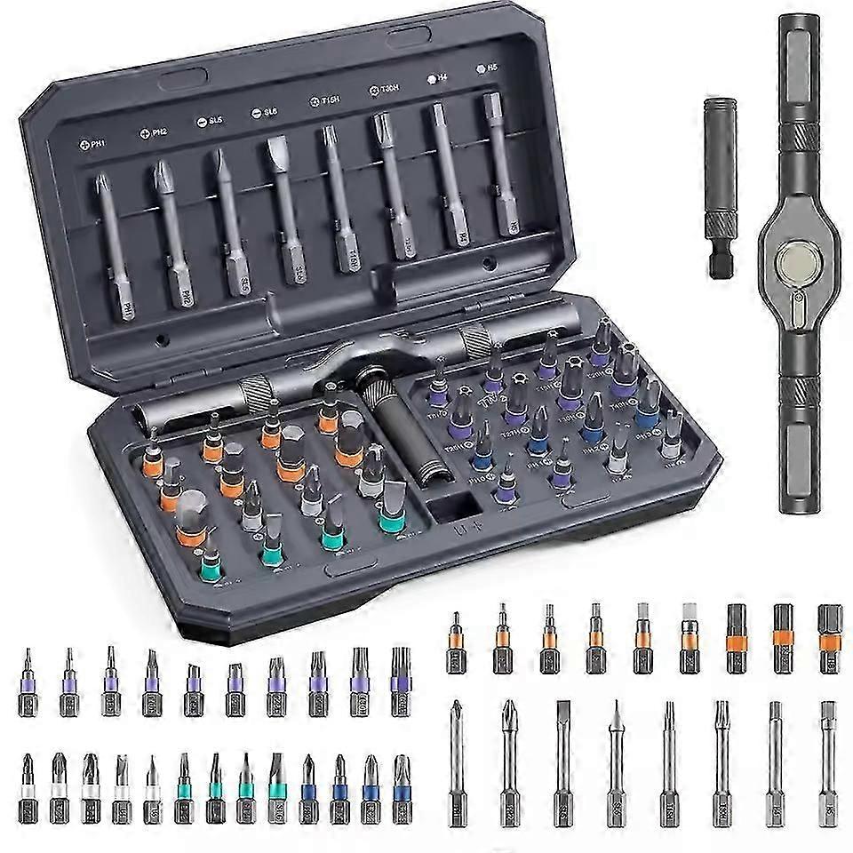 42-in-1 Magnetic Ratcheting Screwdriver Set - S2 Alloy Steel, Multi-Bits, Multi-Purpose Tool for Home, Appliance & DIY Repairs
