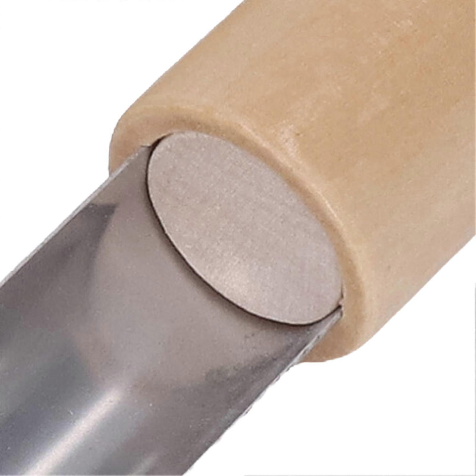 Set of 4 Stainless Steel Semi-Round Cookie Cutters with Wooden Handle for Clay and Pottery