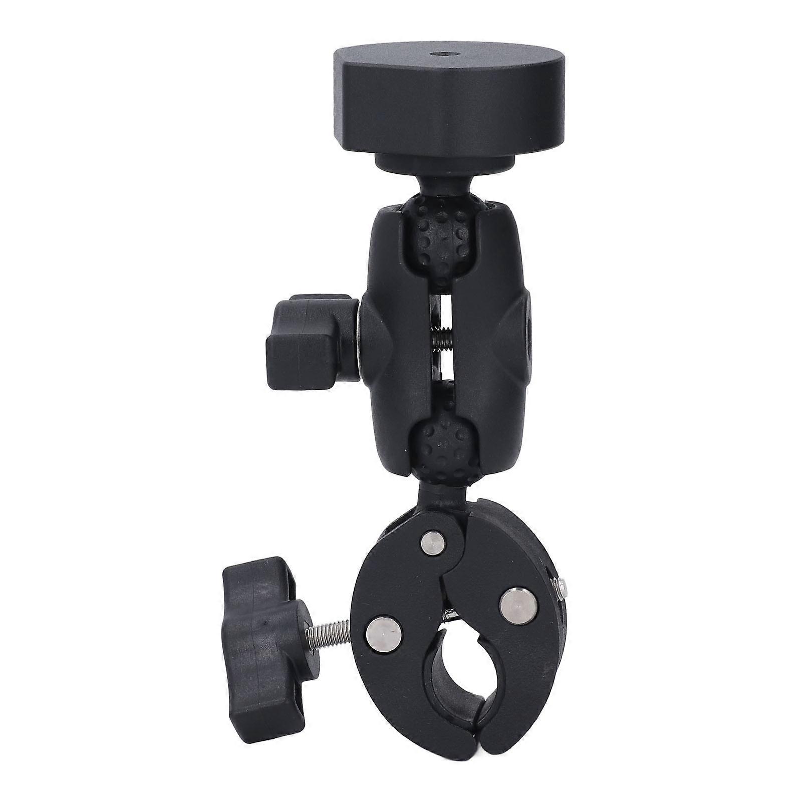 Satellite Mounting Bracket Aluminum Alloy Strong Clamp Angle Adjustable Satellite Bracket with Adapter for RVs Poles Yachts Black Adapter