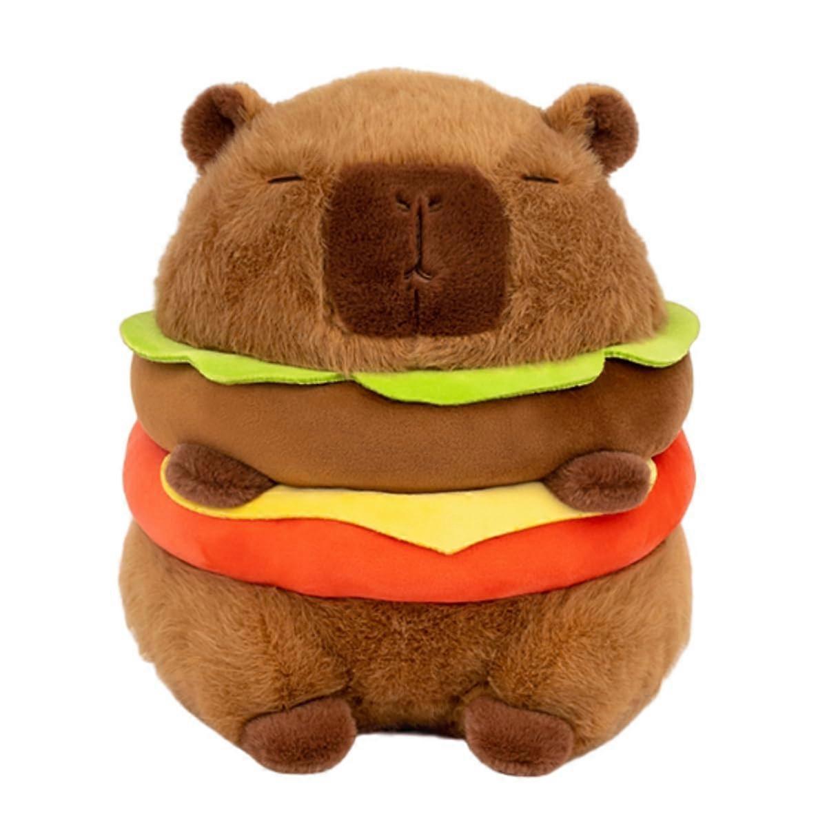 Realistic Capybara Burger Plush 7.87-Inch Soft Plush Fabric For Home Decor Gift