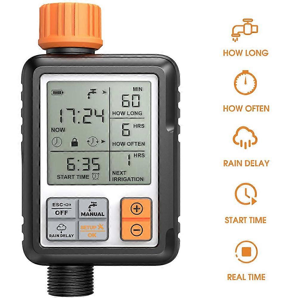 Waterproof Digital Timer, Rain Delay Function Programmable Garden Watering Timer With Durability And Reliability For Outdoor Use